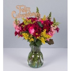 Fall Mixed Arrangement and Happy Birthday Pick