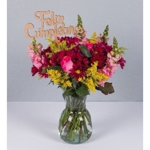 Fall Mixed Arrangement and Happy Birthday Pick