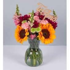 Autumn Detail with Sunflowers and Pick I Love You
