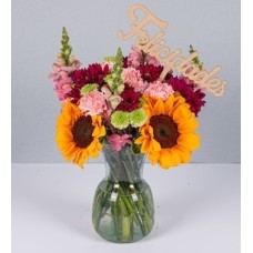 Autumn Detail with Sunflowers and Pick Congratulations