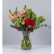 Arrangement of Roses and Dogs with Pick Congratulations