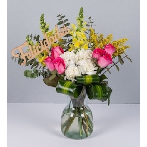 Spring Mix Arrangement with Pick Congratulations
