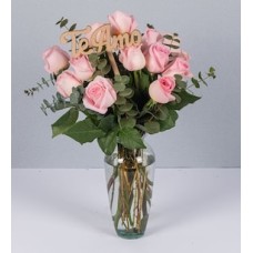 Detail of Pink Roses and Pick I Love You