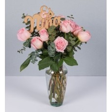 Detail of Pink Roses and Pick Es Niña