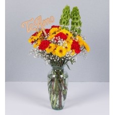 Yellow Daisies and Carnations with Pick I Love You