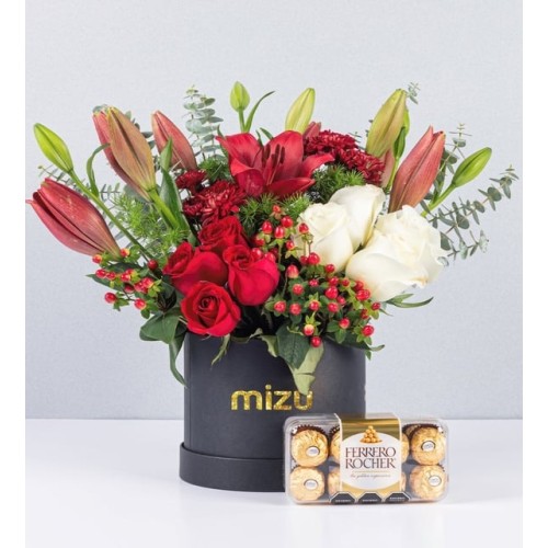 Supreme Box Lily Pink And Roses With Ferrero 16