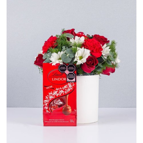 Flowerpot Daisies, Roses And Carnations With Lindt