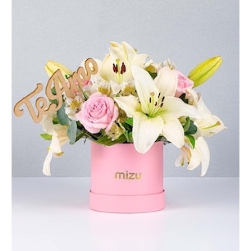 Pink Lilies and Pick I Love You Box