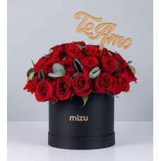 Jumbo Black Box Pink Roses and Pick I Love You