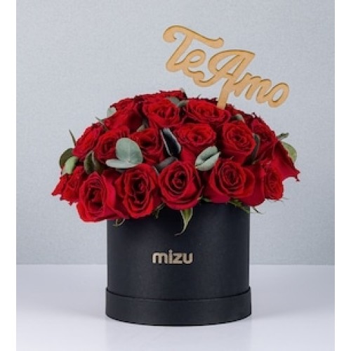Jumbo Black Box Pink Roses and Pick I Love You