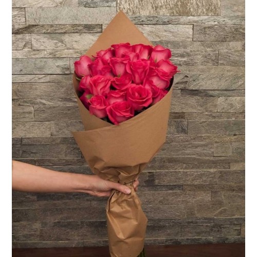 24 Topaz Roses In Bouquet