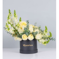 White Roses And Chrysanthemums In A Box