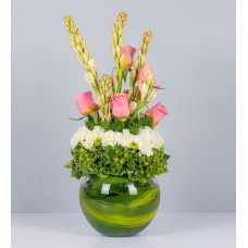Roses And Tuberoses In Aquarium