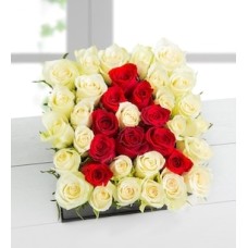 Personalized Letter in White Roses