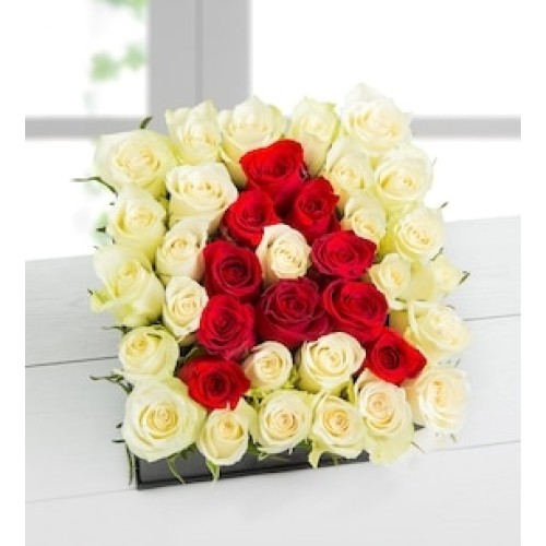 Personalized Letter in White Roses