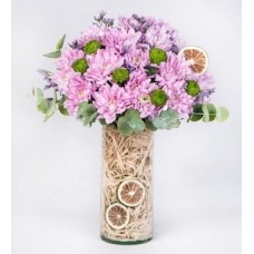 Bouquet of Baltica Chrysanthemums in Pink Color