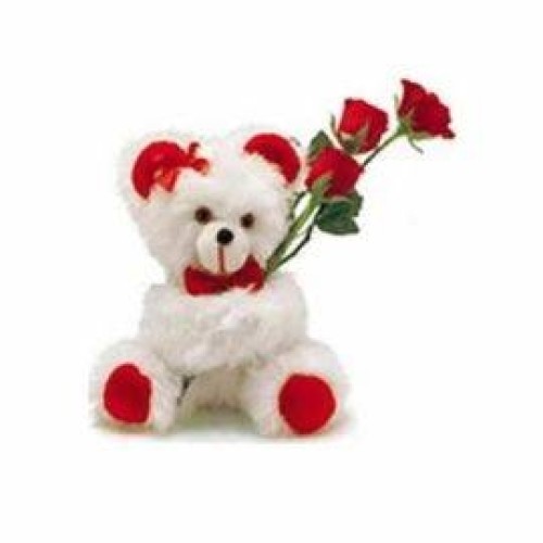 Lovely Bear with Roses (3 Roses)