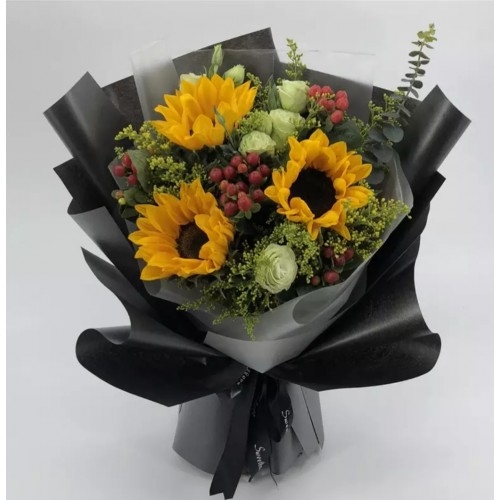3pcs Sun Flowers Bouquet Valentines Day (Standard)