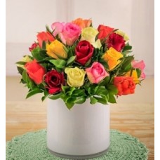 25 Warm Roses in a Box