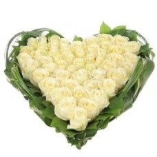 Dreams Of My Heart With White Roses (55 Roses)