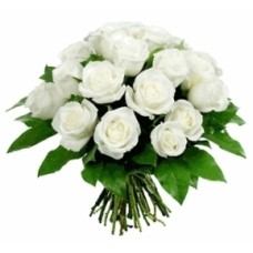 25 White Roses Bouquet (40cm)