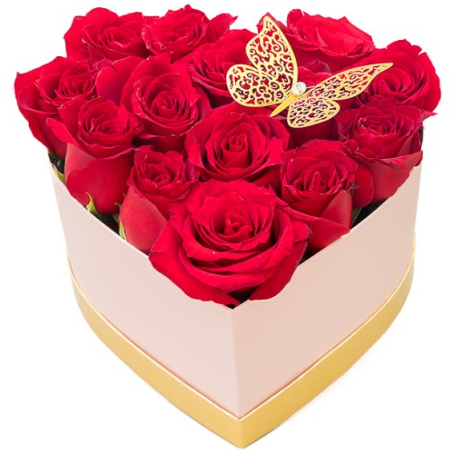 Roses in heart shaped box