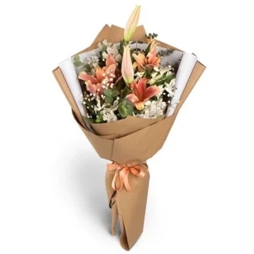 BOUQUET OF LILUMS AND ALSTROEMERIAS