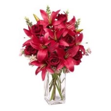 6 Red Roses and 3 Lilies (Standard)