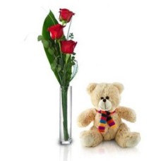 3 Roses And Teddy