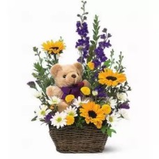 Mixed Flowers and Teddy Bear (Deluxe)