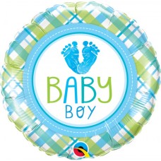 Baby Boy Footprints Balloons (Half-Dozen)