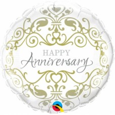 Happy Anniversary Filigree Balloons (Dozen)