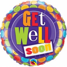Get Well Soon Dots Balloons (Dozen)