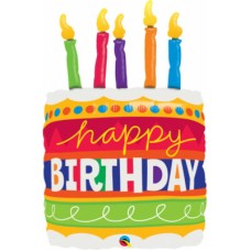 Super Size Birthday Cake With Candles Balloons (Dozen)