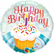 Cupcake Confetti Birthday Balloons (Dozen)