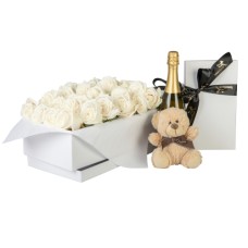 Deluxe Everlasting Roses in White