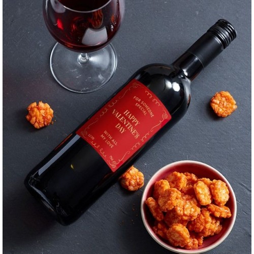 Happy Valentine's Personalised Red Wine