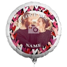 Personalised Photo Balloon - Love Hearts Border