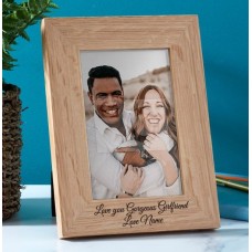 Valentines Personalised Wooden Photo Frame - Portrait
