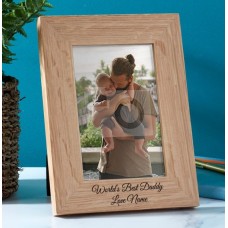 World's Best Daddy Personalised Wooden Photo Frame - Portrait
