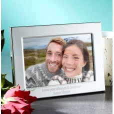 Valentines Personalised Metal Photo Frame -Landscape