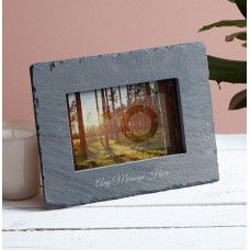 Any Text Personalised Slate Photo Frame - Landscape (4x6)