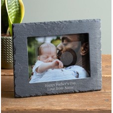 Father's Day Personalised Slate Photo Frame - Landscape