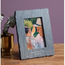Happy Father's Day Grandad Personalised Slate Photo Frame - Portrait