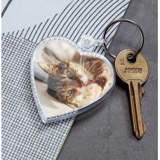 Full Photo Cat Heart Keyring