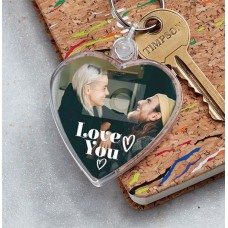 Full Photo Love You Heart Keyring