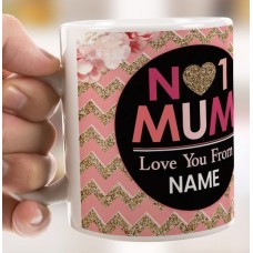 No1 Mum Personalised Mug (Coloured Inside)