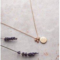 Initial Bee Charm Necklace - Personalised