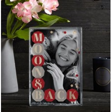 Moon and Back Glitter Photo Block