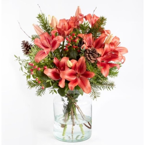 Festive Red Lilies